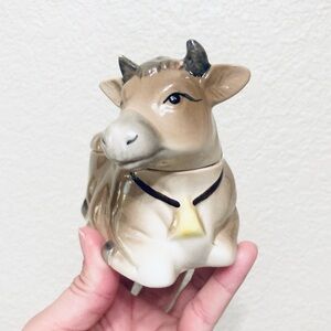 Bessy The Cow Ceramic Cuernavaca Mexican Folk Art sugar bowl Jar 1987